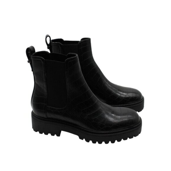 Reaction Kenneth Cole Womens Black Animal Print Padded  Wedge Chelsea Boot - 6 M - Picture 5 of 8